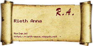 Rieth Anna névjegykártya