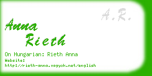 anna rieth business card